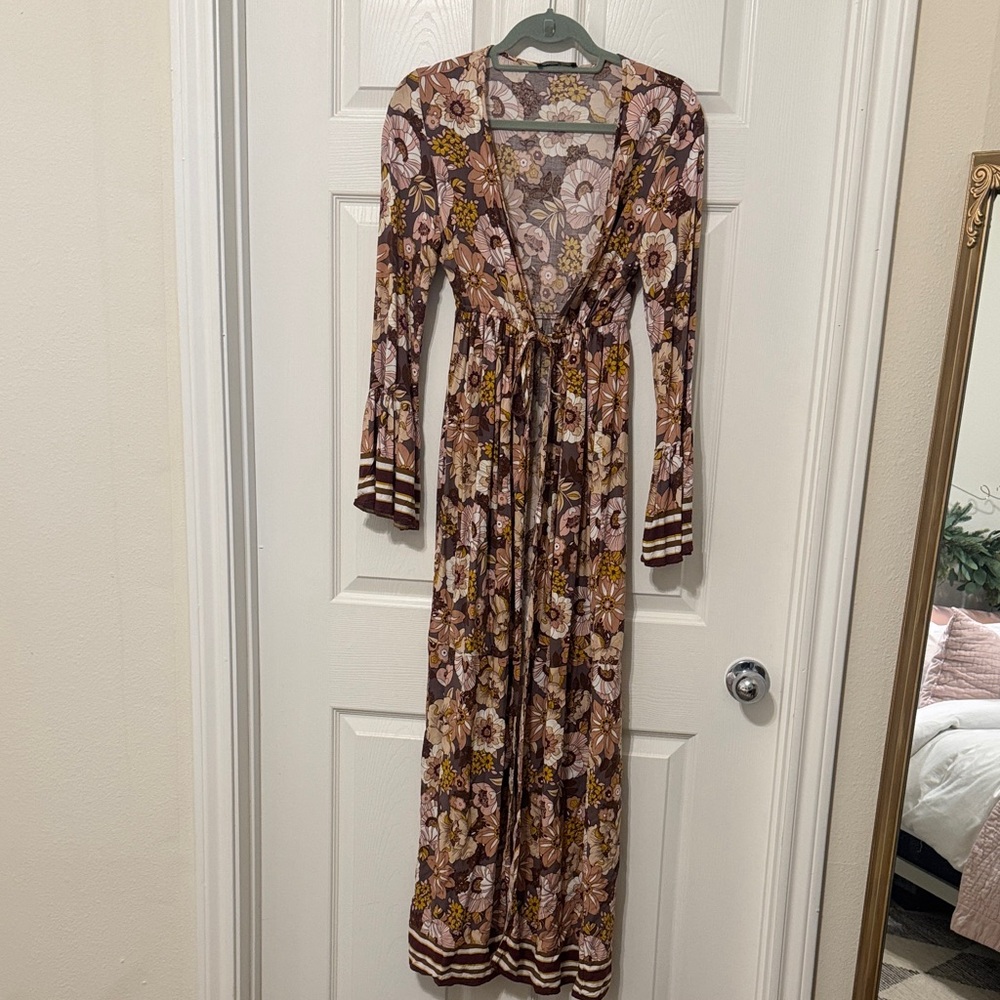 Floral Long Sleeve Maxi Duster